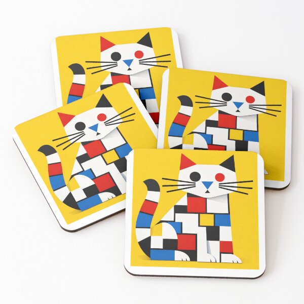 Item preview, Piet Cat Abstract Art T-Shirt designed and sold by Maravillio.