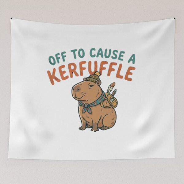 Item preview, Off to Cause a Kerfuffle Funny Capybara Meme Vintage Chaos Humor  designed and sold by bilal sibgui.