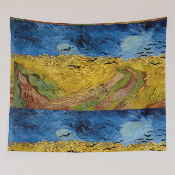 Item preview, Wheatfield With Crows by Vincent van Gogh: Dramatic Post Impressionist Landscape Poster designed and sold by artofuniverse.
