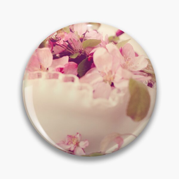 Item preview, Crabapple Blossoms in Milk Glass Bowl designed and sold by gingerfancy.