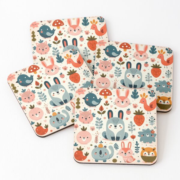 Item preview, Forest friends in soft pastel colors designed and sold by Tordyna.