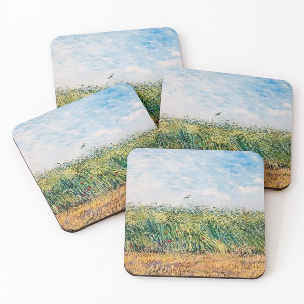 Item preview, Wheatfield With a Lark by Vincent van Gogh: Post Impressionist Landscape Poster designed and sold by artofuniverse.