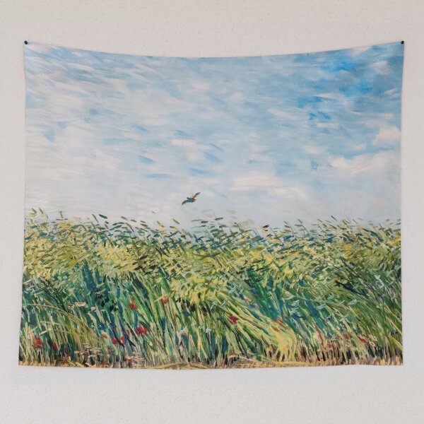 Item preview, Wheatfield With a Lark by Vincent van Gogh: Post Impressionist Landscape Poster designed and sold by artofuniverse.