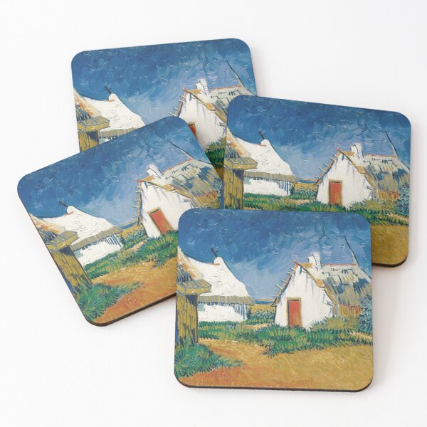 Item preview, White Cottages at Saintes Maries by Vincent van Gogh: Post Impressionist Poster designed and sold by artofuniverse.