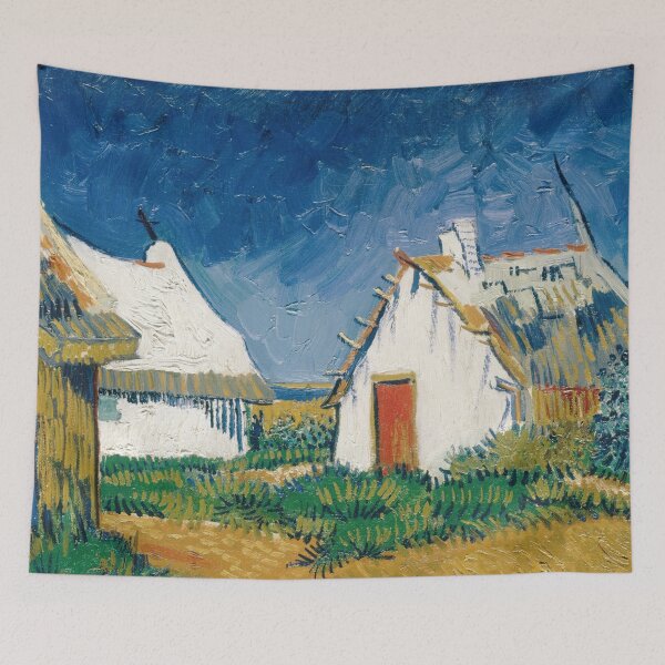 Item preview, White Cottages at Saintes Maries by Vincent van Gogh: Post Impressionist Poster designed and sold by artofuniverse.