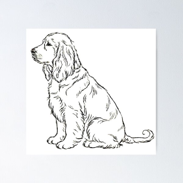 Item preview, Cocker Spaniel Dog Sitting Profile designed and sold by Prints by Mat.