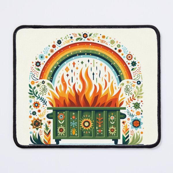 Item preview, Scandinavian Folk Art Vibrant Rainbow Dumpster Fire by heidiannemorris © designed and sold by FOLK ART FUSION by heidiannemorris.