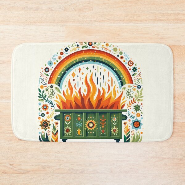 Item preview, Scandinavian Folk Art Vibrant Rainbow Dumpster Fire by heidiannemorris © designed and sold by FOLK ART FUSION by heidiannemorris.