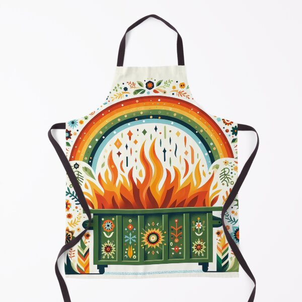 Item preview, Scandinavian Folk Art Vibrant Rainbow Dumpster Fire by heidiannemorris © designed and sold by FOLK ART FUSION by heidiannemorris.