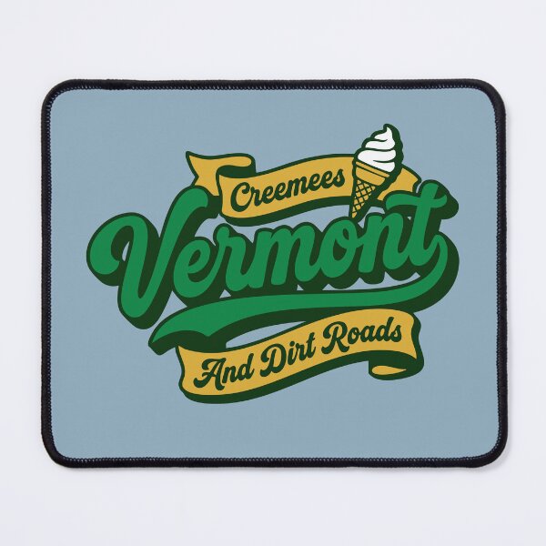 Item preview, Vermont Creemees and Dirt Roads Retro 70s Block Shadow Script designed and sold by Cozy-Old-Pub.