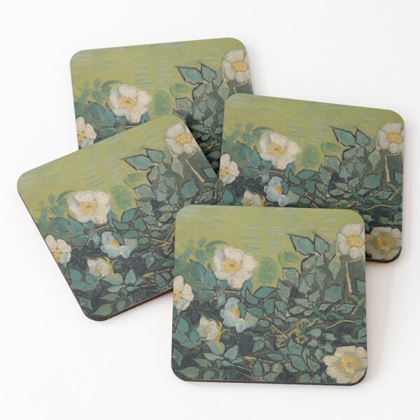 Item preview, Wild Roses by Vincent van Gogh: Post Impressionist Botanical Art Print designed and sold by artofuniverse.