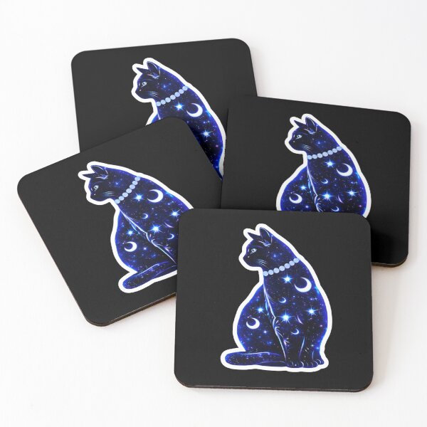 Item preview, Cosmic Black Cat – Galaxy Night Aesthetic Design designed and sold by Serene Whiskers.