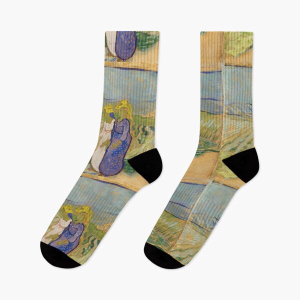 Item preview, Women Crossing the Fields by Vincent van Gogh: Post Impressionist Landscape Poster designed and sold by artofuniverse.