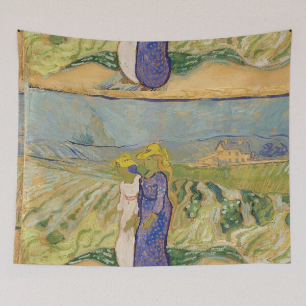 Item preview, Women Crossing the Fields by Vincent van Gogh: Post Impressionist Landscape Poster designed and sold by artofuniverse.