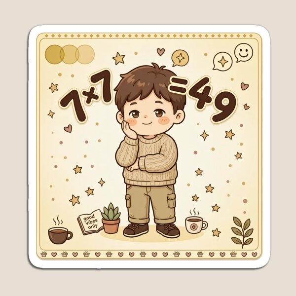 Item preview, Soft Aesthetic 7x7=49 meme explanation designed and sold by MalisoStickers.