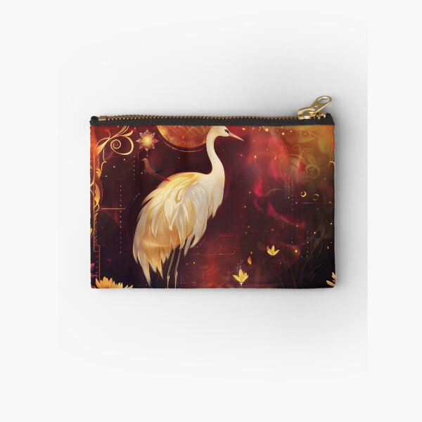 Item preview, Mystical Golden Crane Ethereal Lotus Art designed and sold by LuminousFoundry.