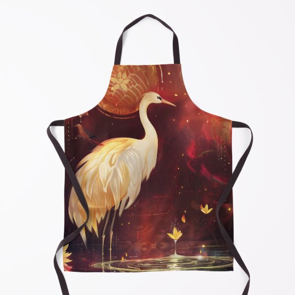 Item preview, Mystical Golden Crane Ethereal Lotus Art designed and sold by LuminousFoundry.