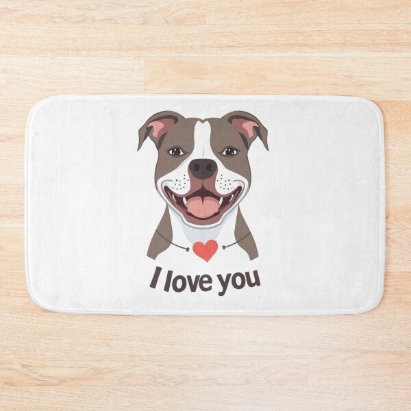 Item preview, Pitbull Terrier Dog with Heart and I Love You designed and sold by Prints by Mat.