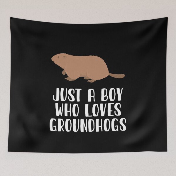 Item preview, Just A Boy Who Loves Groundhogs  designed and sold by CosmoKitsch.