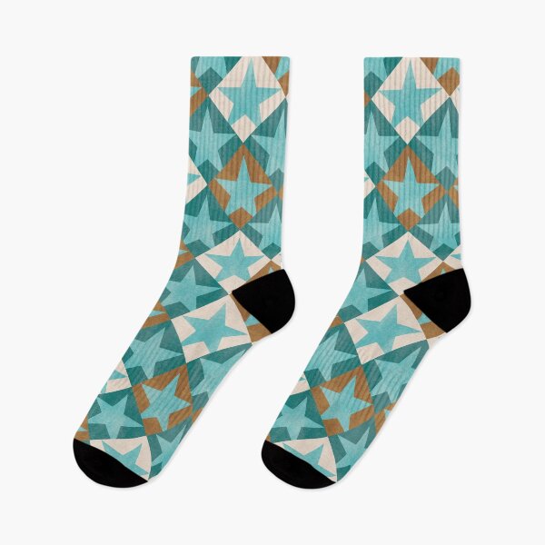 Item preview, Cowboy Stars in Turquoise and Brown designed and sold by Angela Dow.