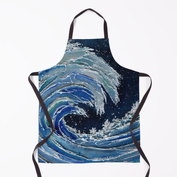 Item preview, Midnight Surf Blue & Silver Wave 3D Ocean  designed and sold by Cass Harker Studio.