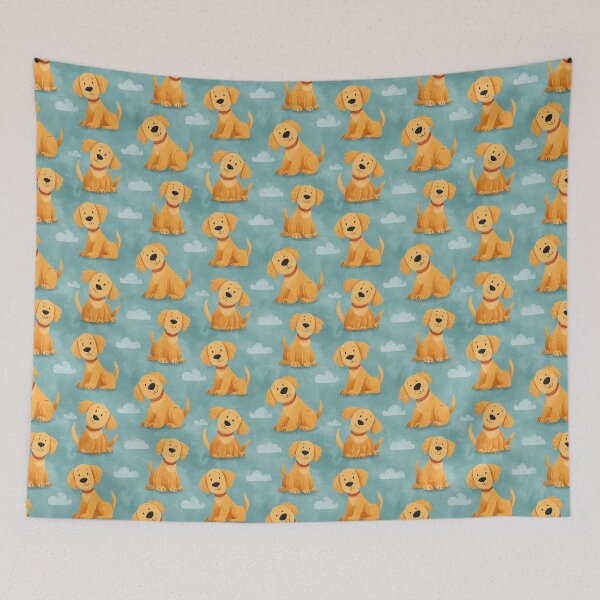 Item preview, Cute Golden Retriever Puppy Dog Pattern designed and sold by NicolasGlowArt.