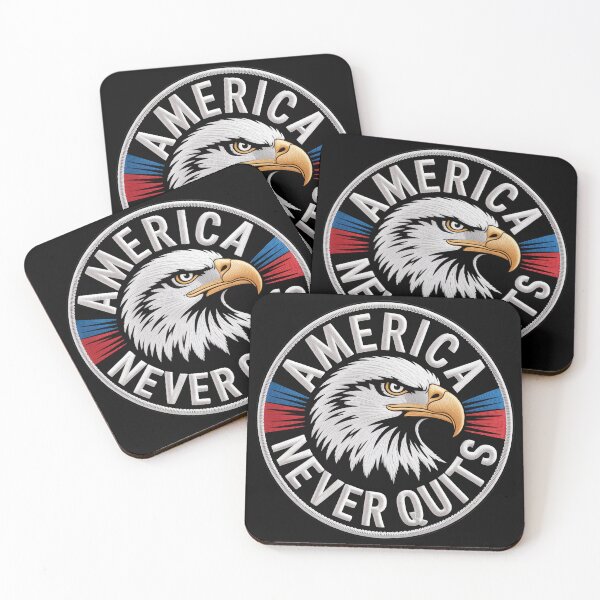 Item preview, America Never Quits Blacktop Biker Eagle Patch designed and sold by OldGloryForge.