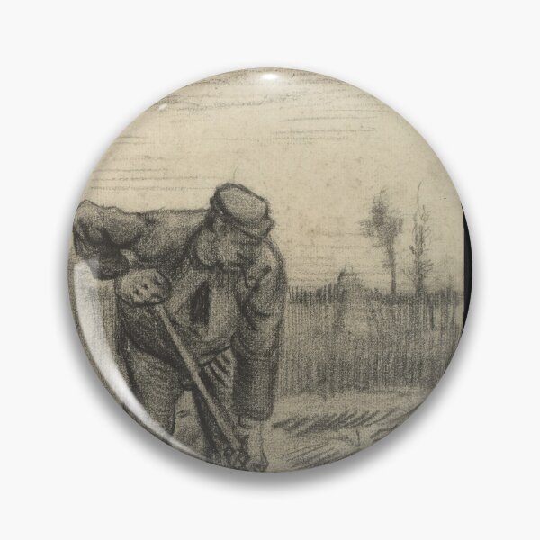 Item preview, Aardappelrooier by Vincent van Gogh: Monochrome Farm Worker Fine Art Print designed and sold by artofuniverse.