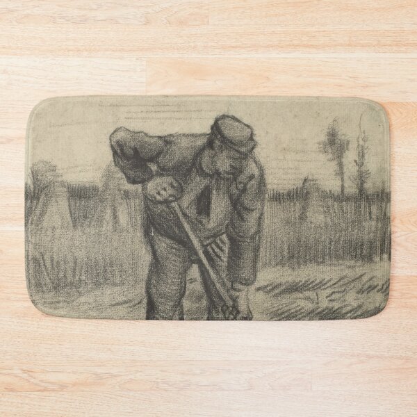 Item preview, Aardappelrooier by Vincent van Gogh: Monochrome Farm Worker Fine Art Print designed and sold by artofuniverse.