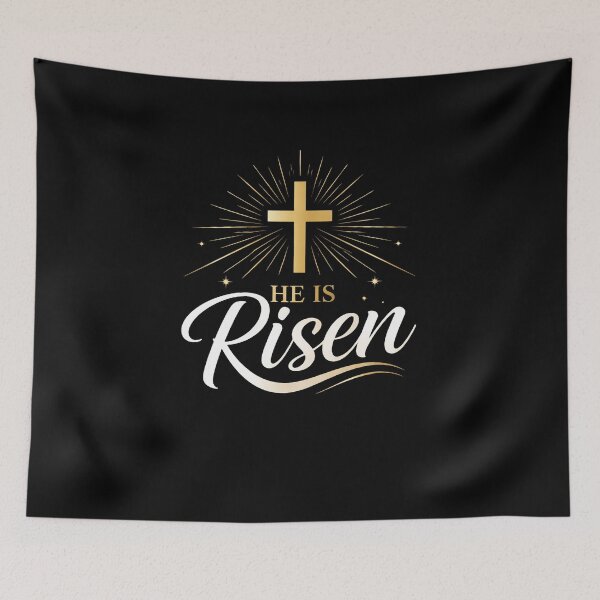 Item preview,  He Is Risen Easter Christian Design | Gold Cross Resurrection Faith designed and sold by EvolusionPro.
