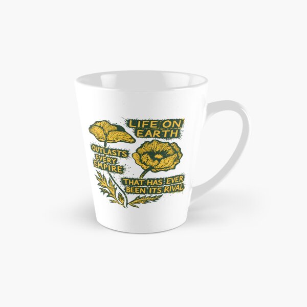 Item preview, Life On Earth Outlasts Every Empire Radical Ecology Linocut Yellow Poppy designed and sold by AnnDesignStudio.