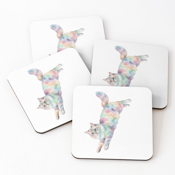 Item preview, Falling Cat in Rainbow Free Fall Motion designed and sold by Prints by Mat.