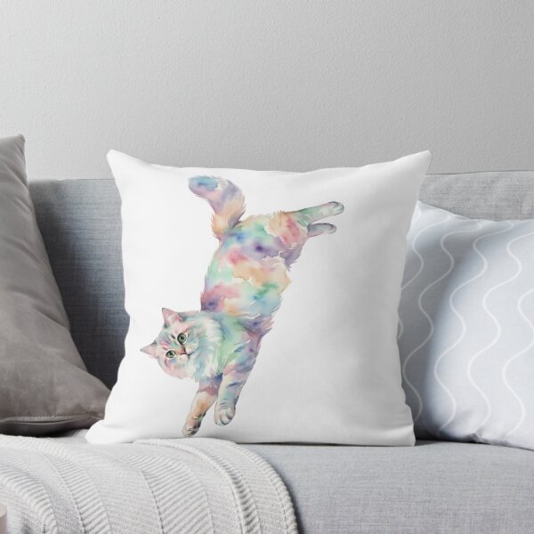 Item preview, Falling Cat in Rainbow Free Fall Motion designed and sold by Prints by Mat.