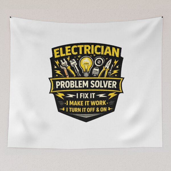 Item preview, Electrician Problem Solver Funny Electrician Shirt designed and sold by Drip5.