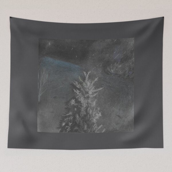 Item preview, christmass tree in the fog winter night designed and sold by ShePaintsMusic.