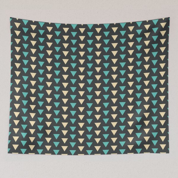 Item preview, Onyx, gold & green mini triangles seamles geometric pattern designed and sold by Mint + Midnight.