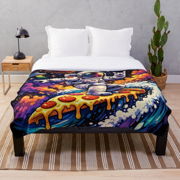 Item preview, Astronaut Surfing Pizza in Space – Funny Cosmic Streetwear Design designed and sold by CosmicSplendor.