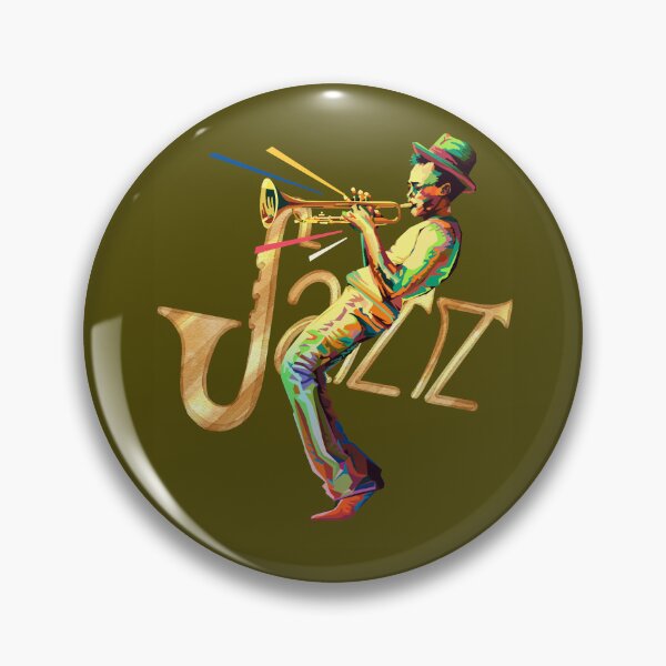 Item preview, Colorful Jazz Trumpet Player Art - Vintage Musician Illustration, Retro Jazz Design. designed and sold by LunaPrintCo.