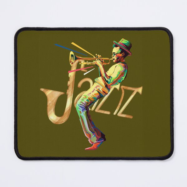 Item preview, Colorful Jazz Trumpet Player Art - Vintage Musician Illustration, Retro Jazz Design. designed and sold by LunaPrintCo.