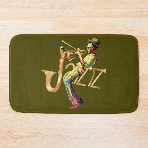 Item preview, Colorful Jazz Trumpet Player Art - Vintage Musician Illustration, Retro Jazz Design. designed and sold by LunaPrintCo.