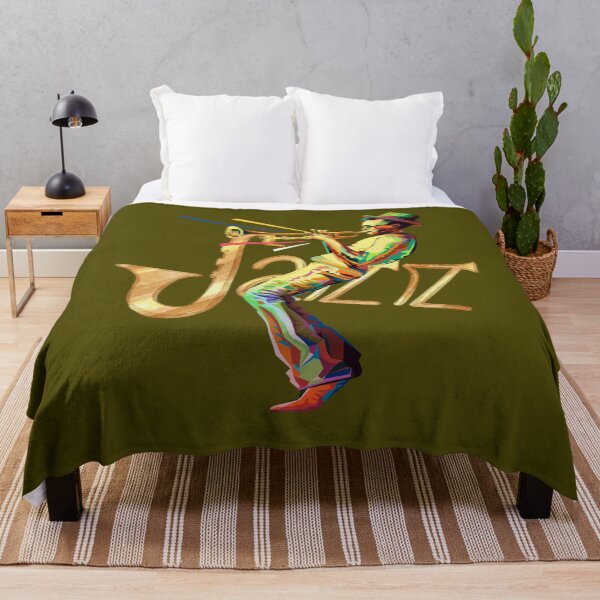 Item preview, Colorful Jazz Trumpet Player Art - Vintage Musician Illustration, Retro Jazz Design. designed and sold by LunaPrintCo.