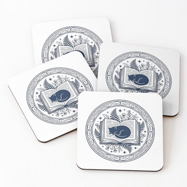 Item preview, Cozy Sleeping Cat on Open Magic Book - Aesthetic Bibliophile Circular Emblem designed and sold by AlanyaArtX.