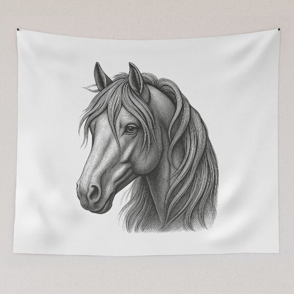 Item preview, Majestic Horse Profile - Detailed Etched Engraving designed and sold by dcohea.