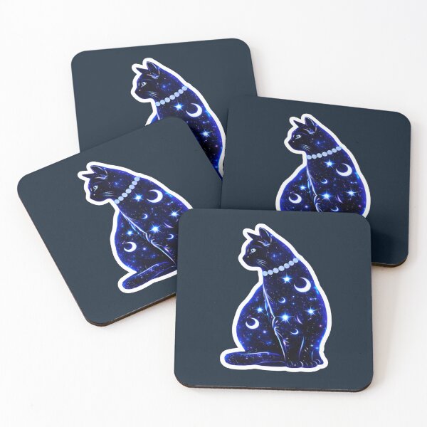 Item preview, Cosmic Black Cat – Galaxy Night Aesthetic Design designed and sold by Serene Whiskers.