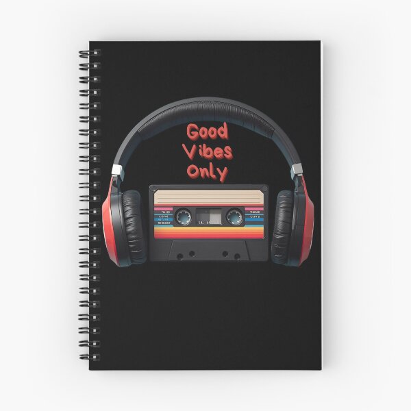 Item preview, Good Vibes Only retro cassette with headphones in colorful 80s shapes 6 designed and sold by Neon G.