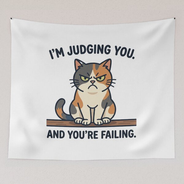 Item preview, I’m Judging You And You’re Failing - Funny Grumpy Cat Meme Design designed and sold by DeV11.