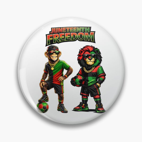 Artikelvorschau, Juneteenth Freedom Soccer Monkey Lion Streetwear Design No Chains Just Goals entworfen und verkauft von ArtSpark Studio.