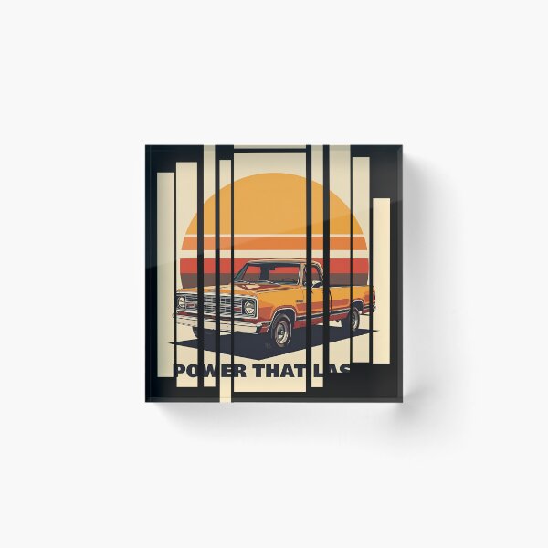 Item preview, Dodg D100 1972 pickup framed by a retro sunset nostalgic background 1 designed and sold by Neon G.