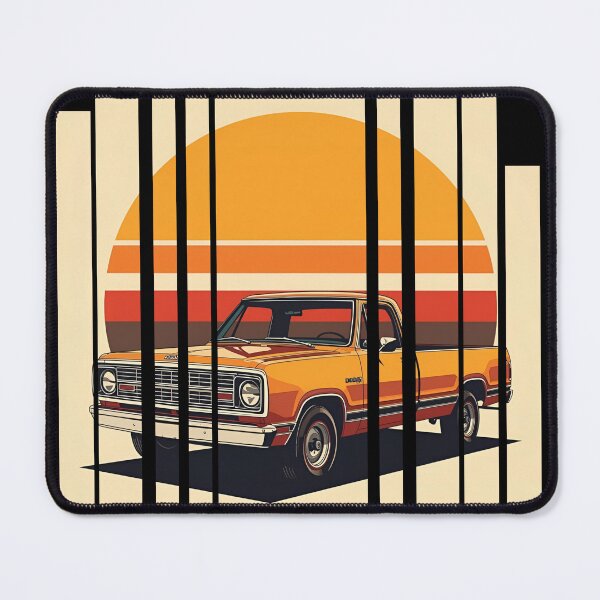 Item preview, Dodg D100 1972 pickup framed by a retro sunset nostalgic background 1 designed and sold by Neon G.