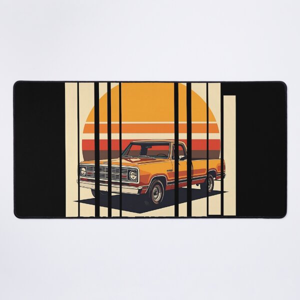 Item preview, Dodg D100 1972 pickup framed by a retro sunset nostalgic background 1 designed and sold by Neon G.